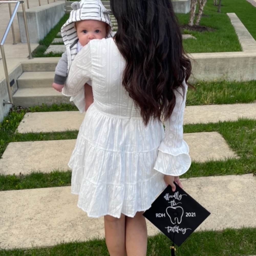 Ivory long sleeve dress